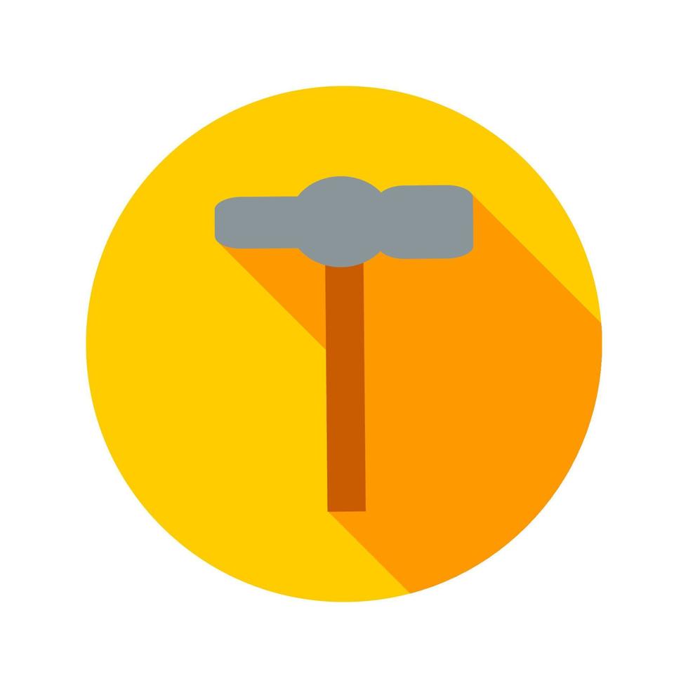 Flat Hammer Circle Icon vector