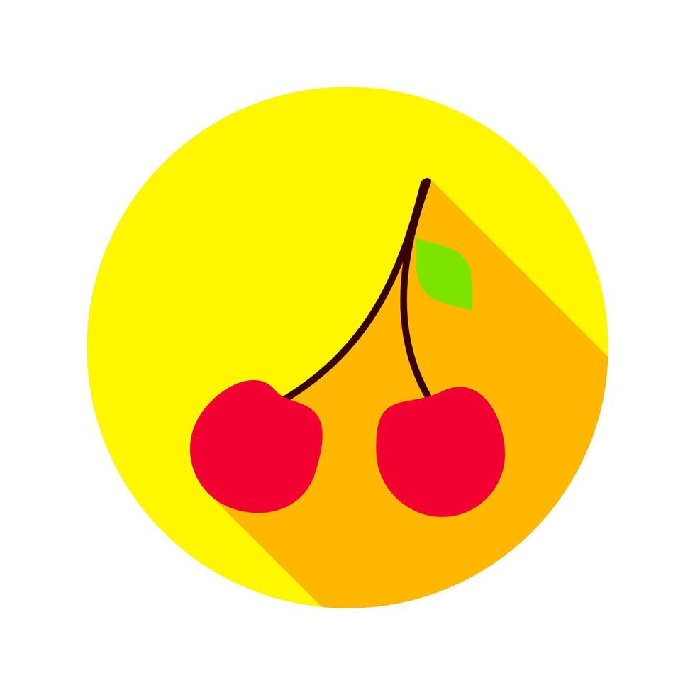 Flat Cherry Circle Icon vector