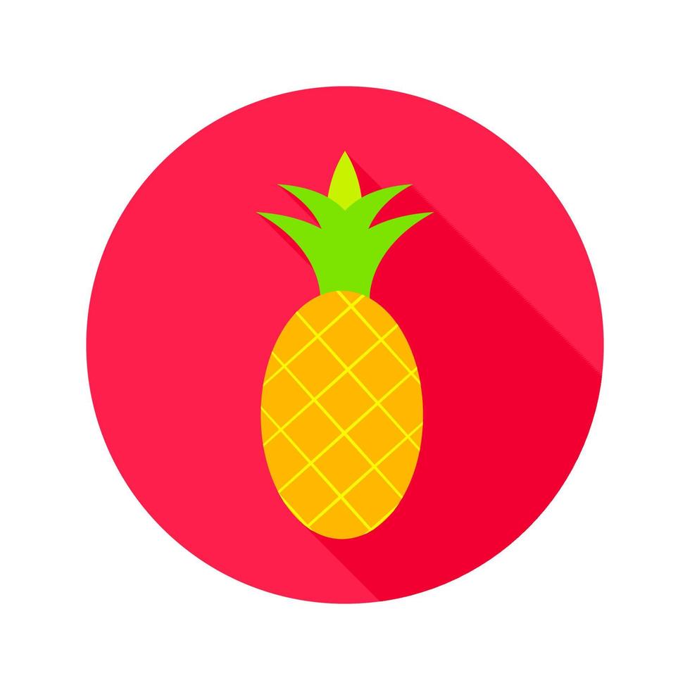 icono de círculo de piña plana vector