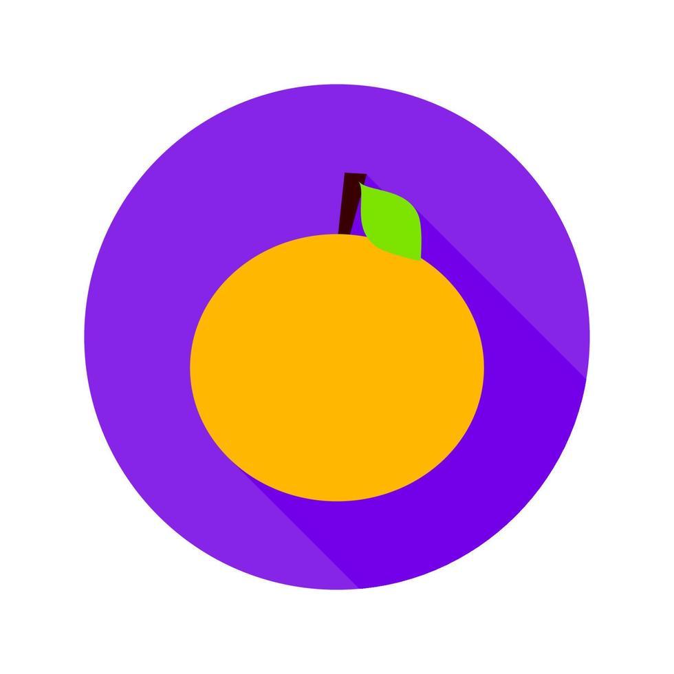 icono de círculo naranja plano vector