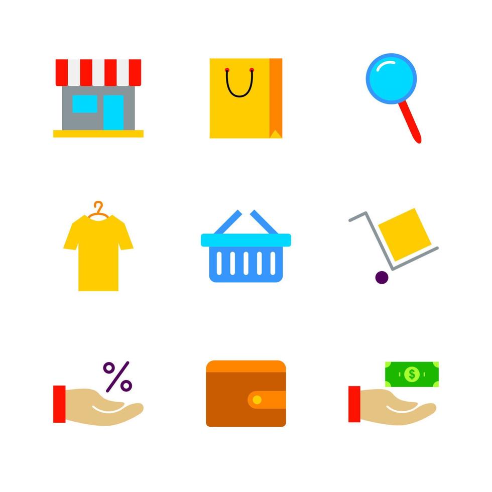 Flat Shop Set vector