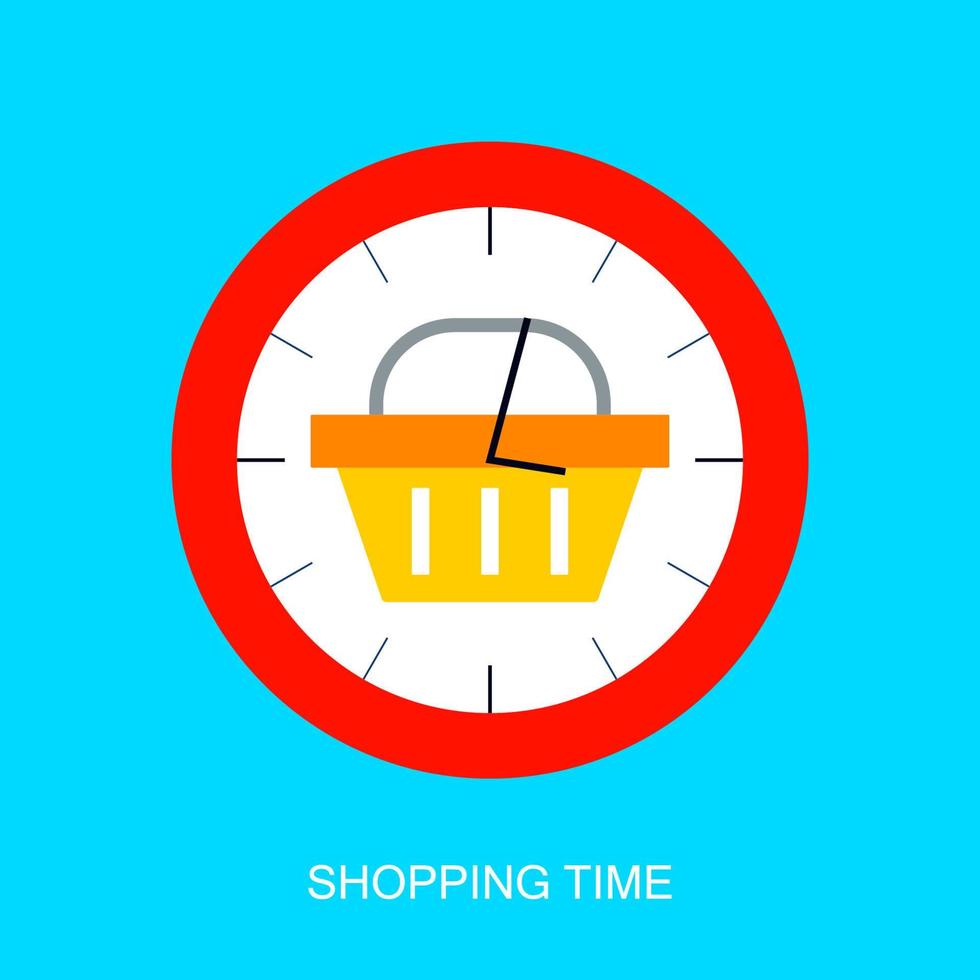 Flat Shopping Time Concept vector