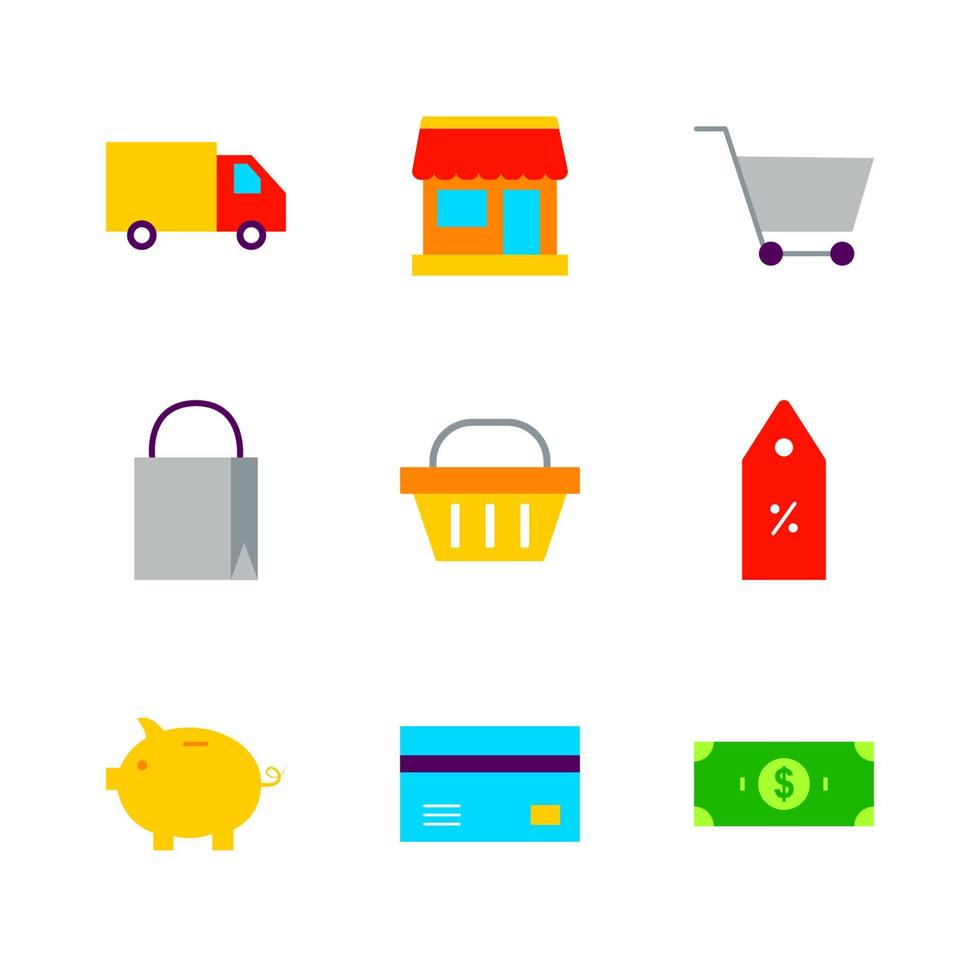 Flat Shopping Sale Set vector