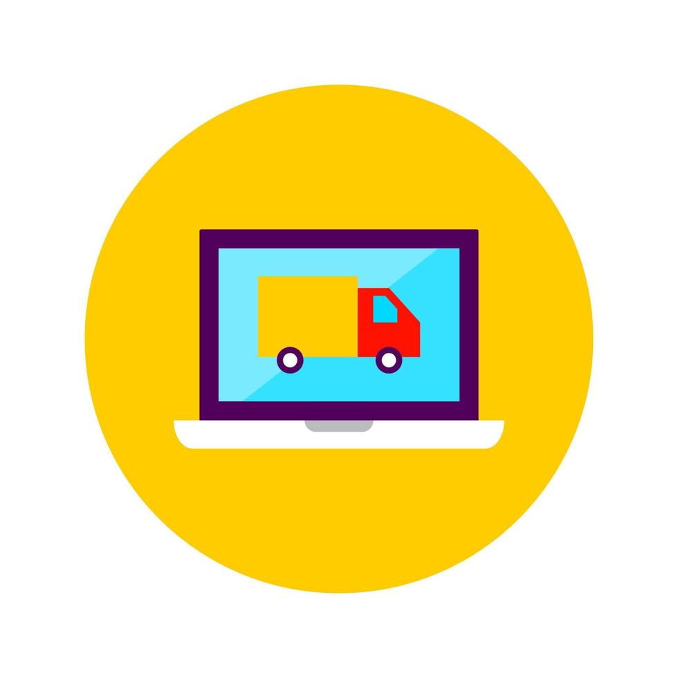 Flat Online Delivery Circle Icon vector