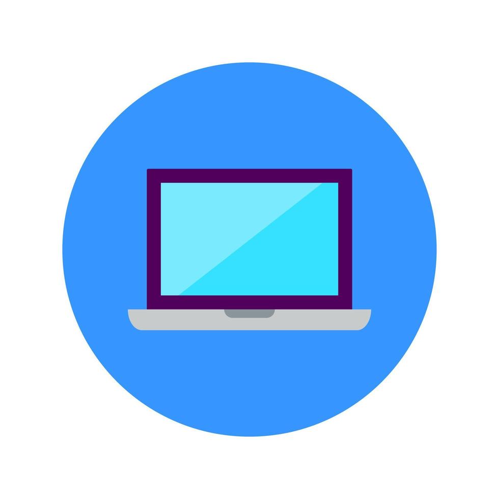 Flat Laptop Circle Icon vector