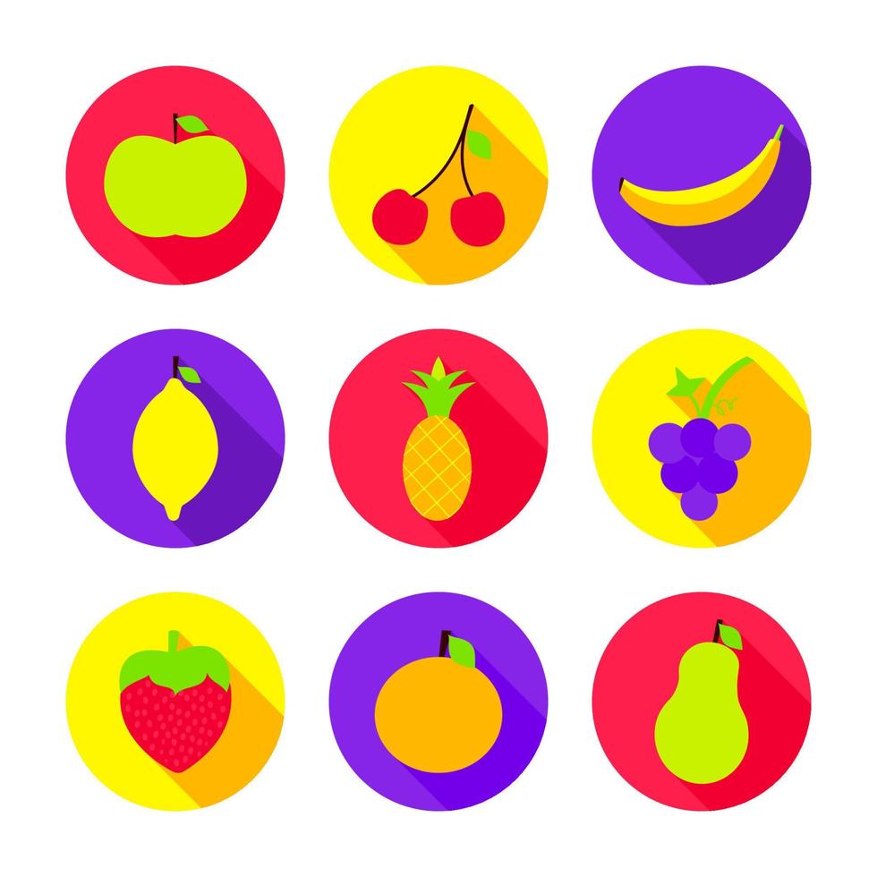 Flat Fruits Set vector