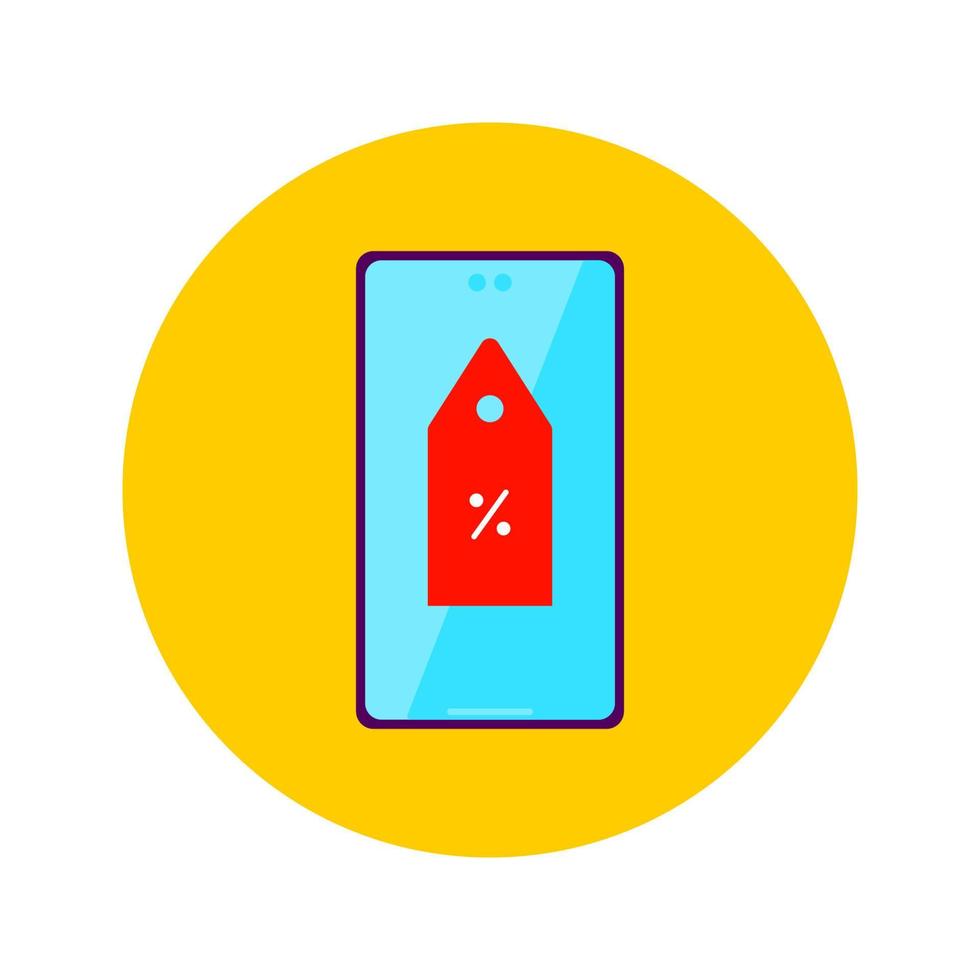 Flat Online Sale Circle Icon vector