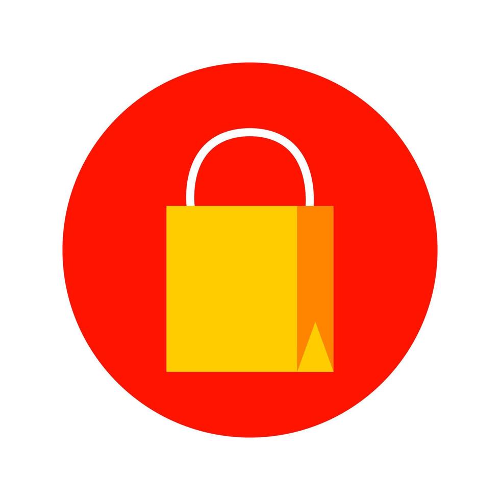 Flat Shopping Bag Circle Icon vector