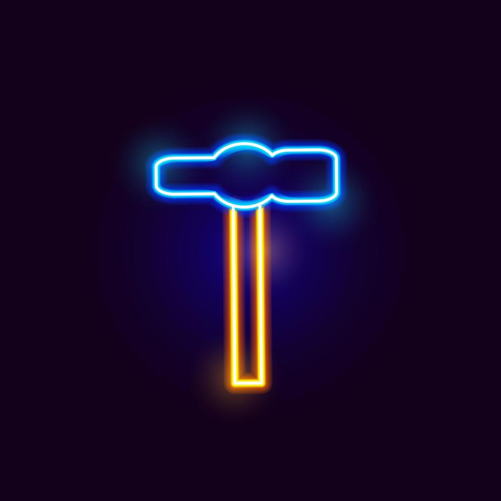 Neon Hammer Icon vector