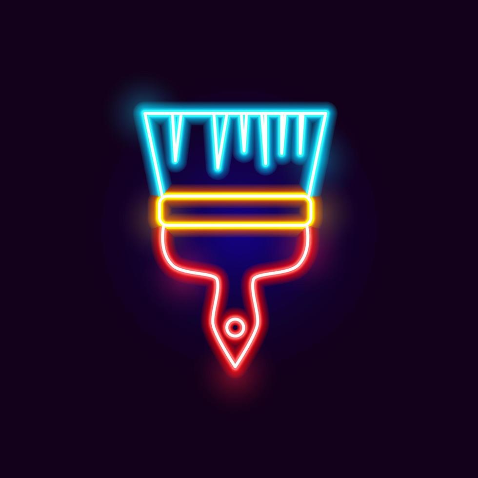 Neon Paint Brush Icon vector