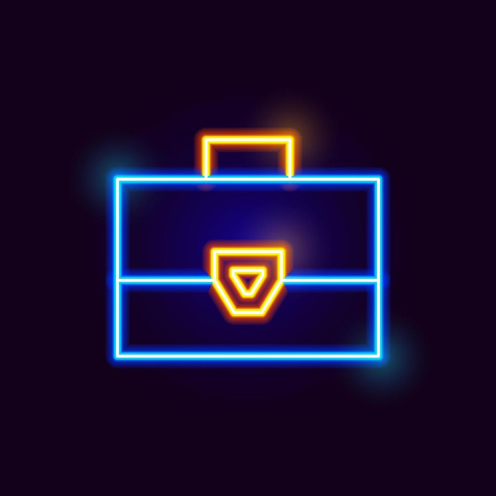 Neon Suitcase Icon vector