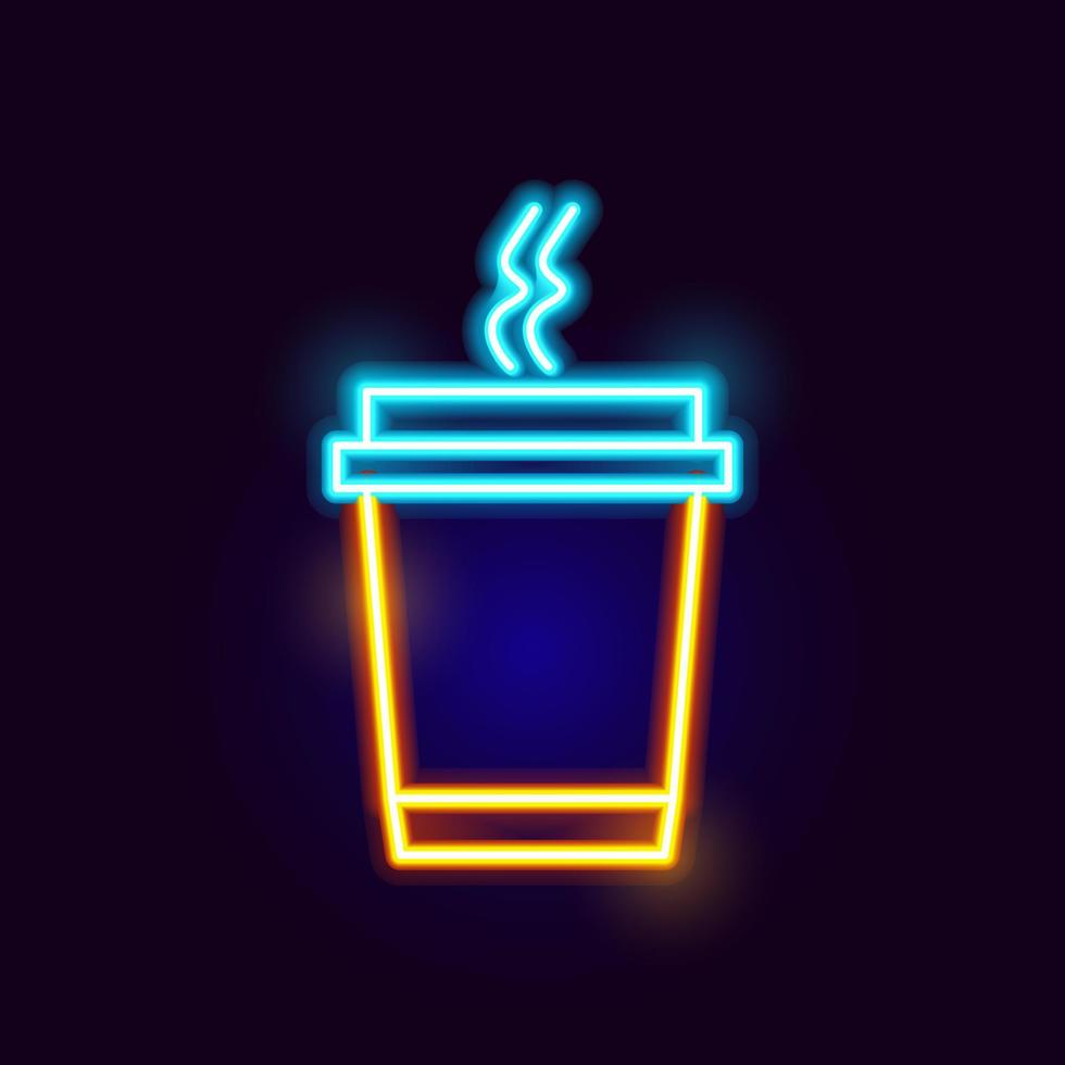 Neon Coffe Cup Icon vector