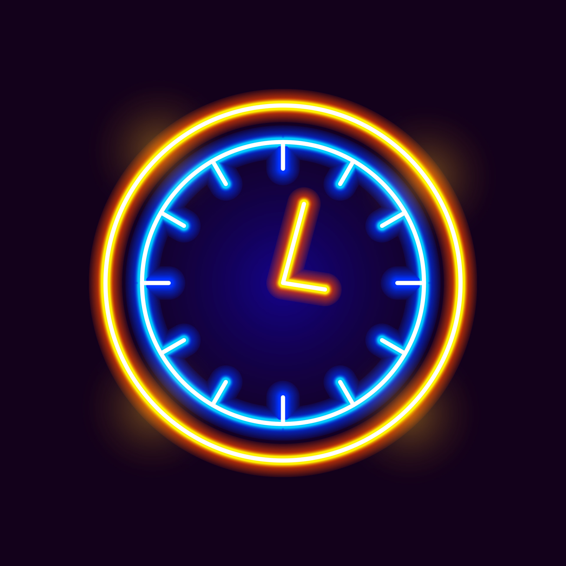 Neon Clock Icon 4977082 Vector Art at Vecteezy