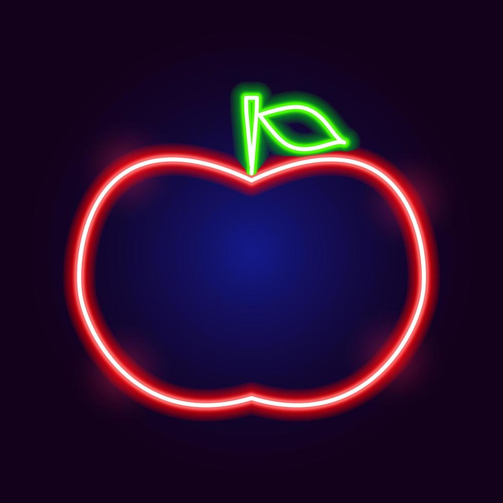 Neon Apple Icon vector