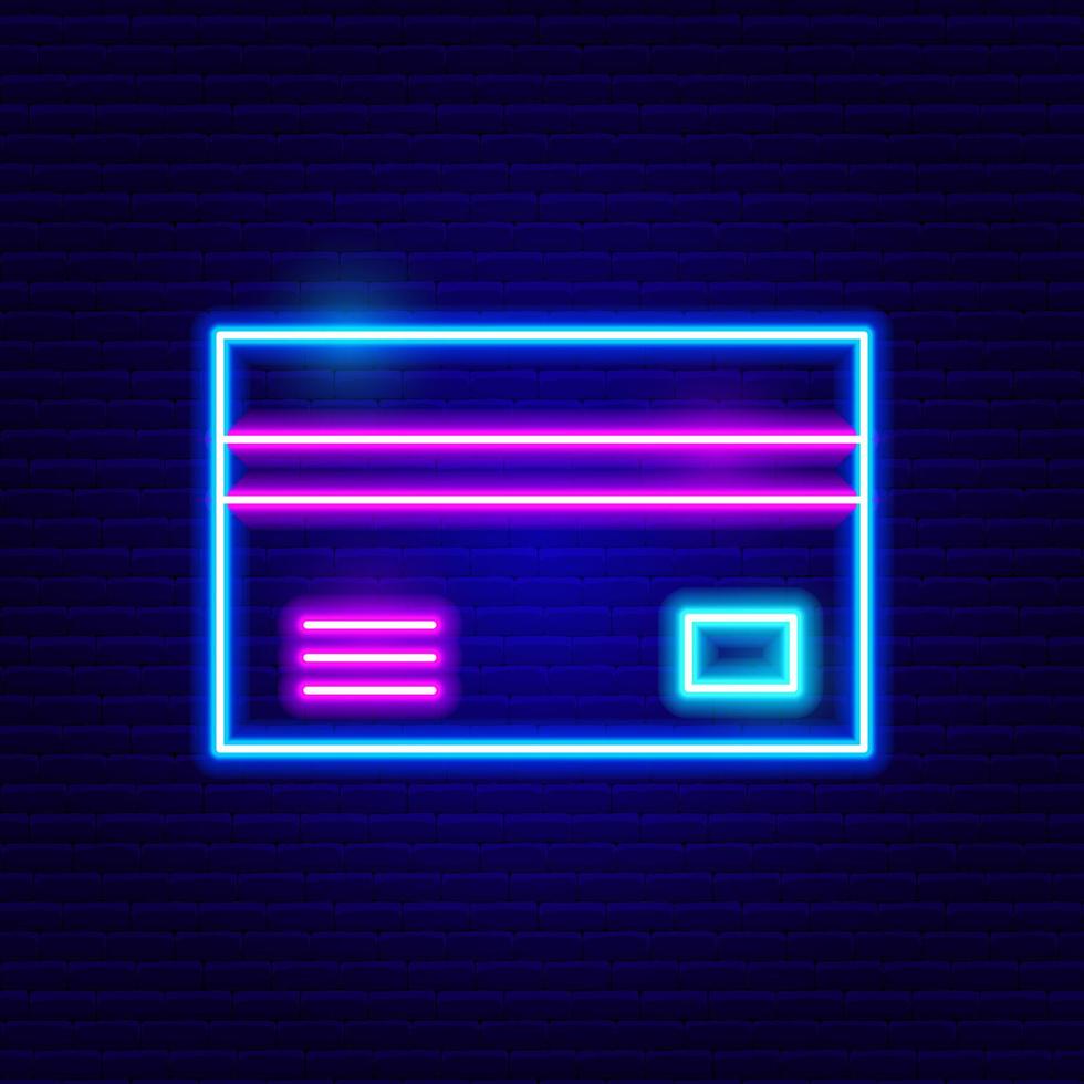 Neon Credit Card Icon vector