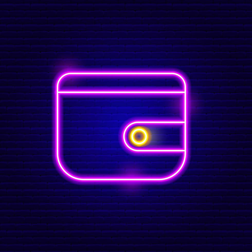 Neon Wallet Icon vector