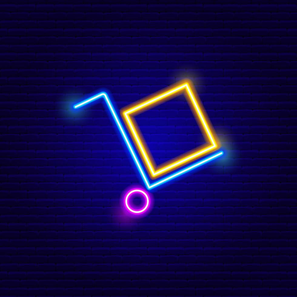 Neon Cargo Cart Icon vector