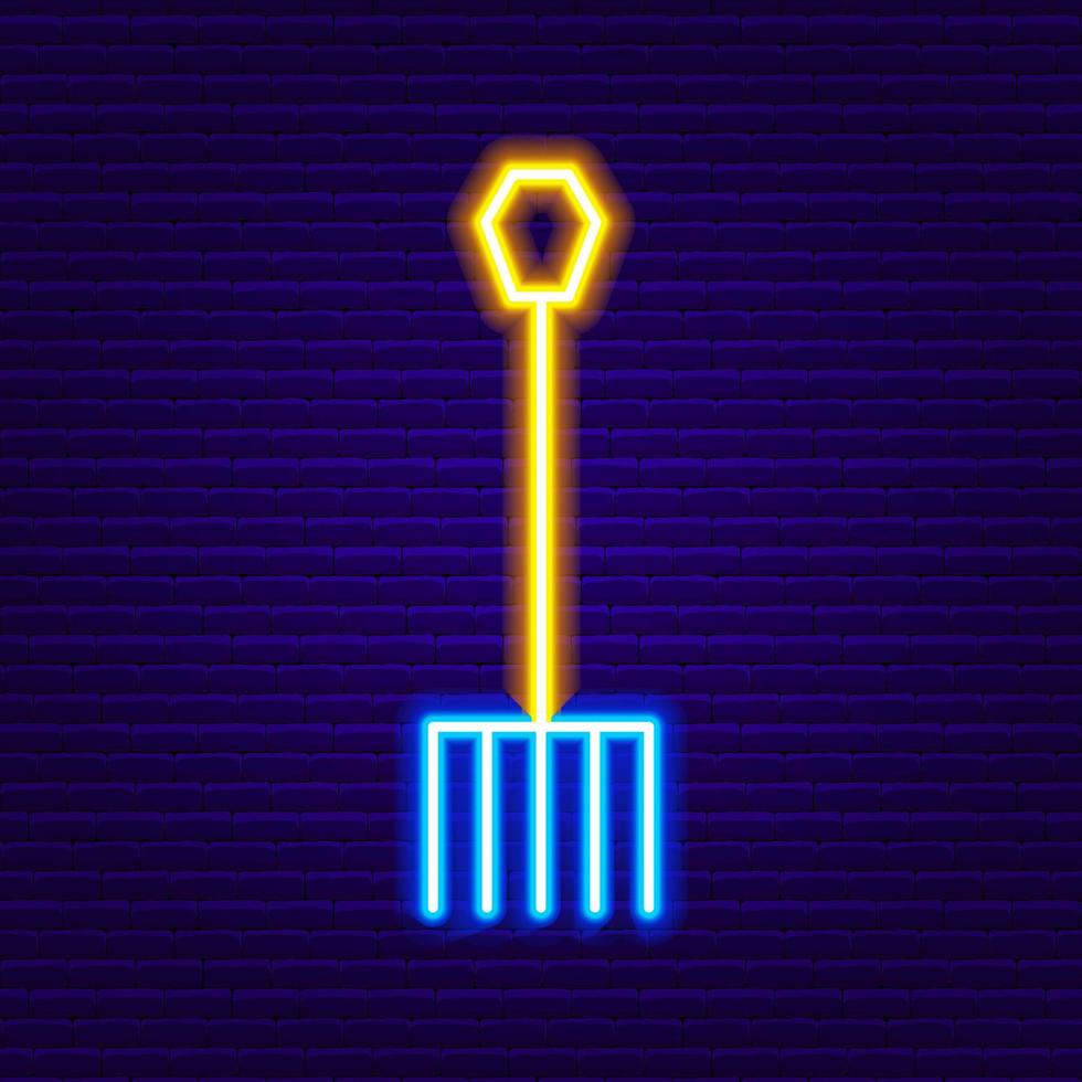 Neon Pitchfork Icon vector