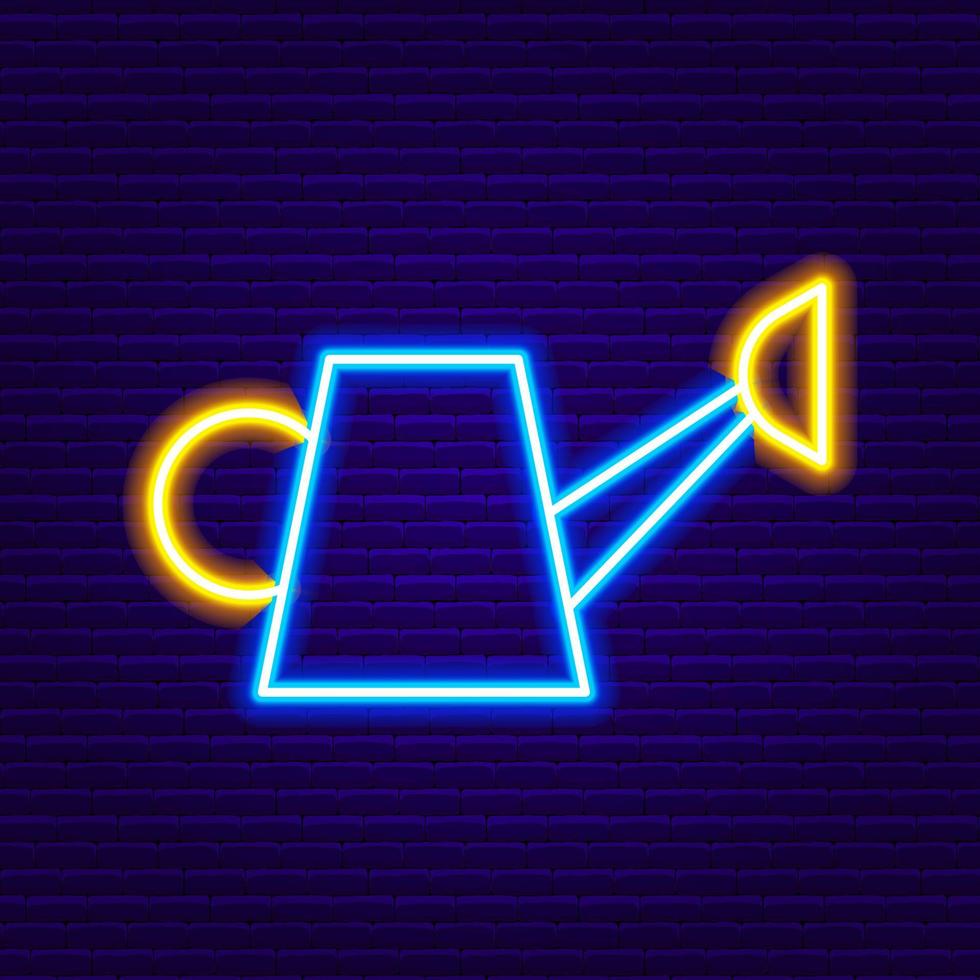 Neon Watering Can Icon vector