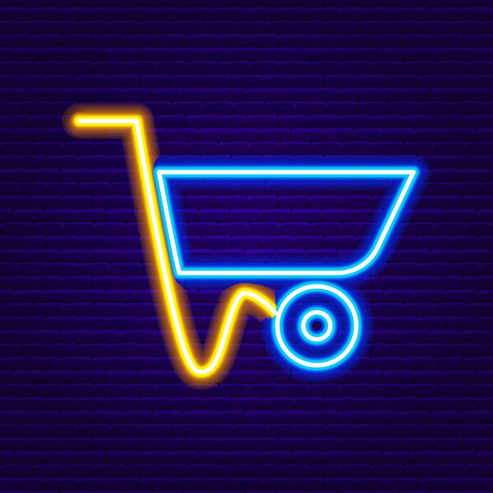 Neon Wheelbarrow Icon vector