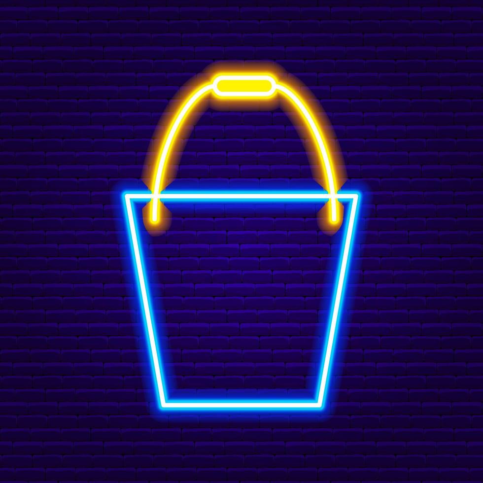 Neon Bucket Icon vector