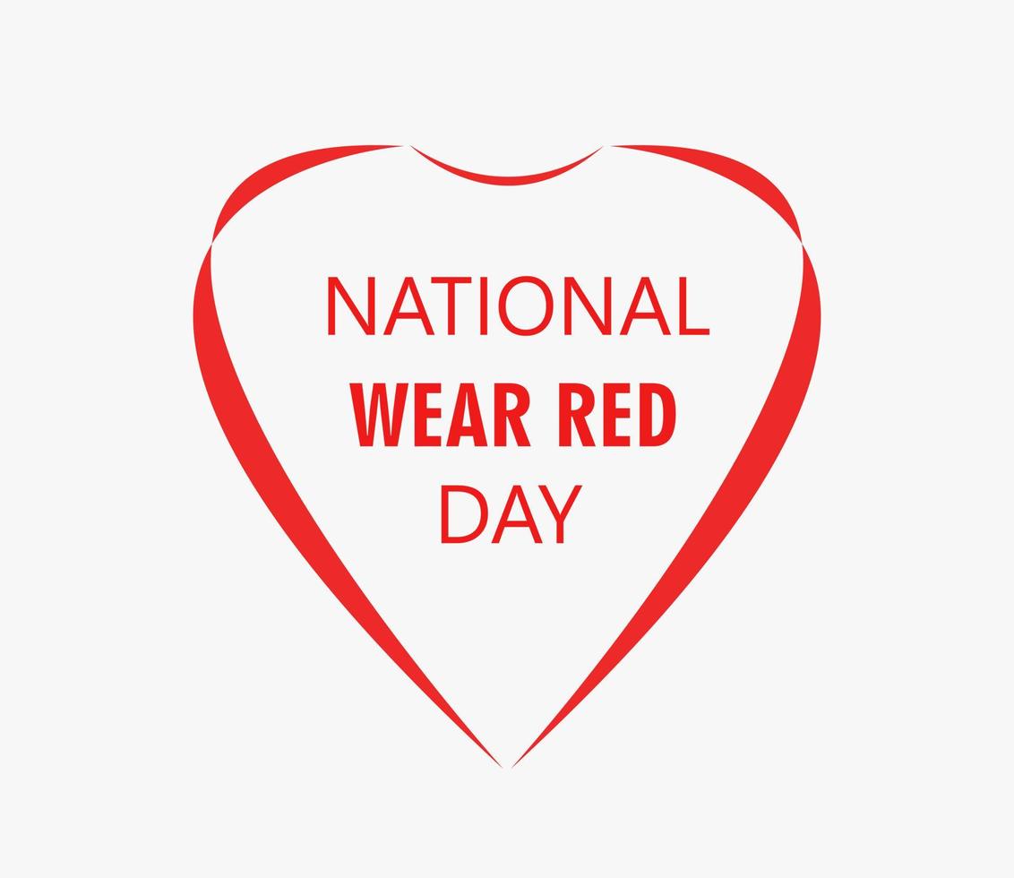 National Wear Red Day with love ribbon vector