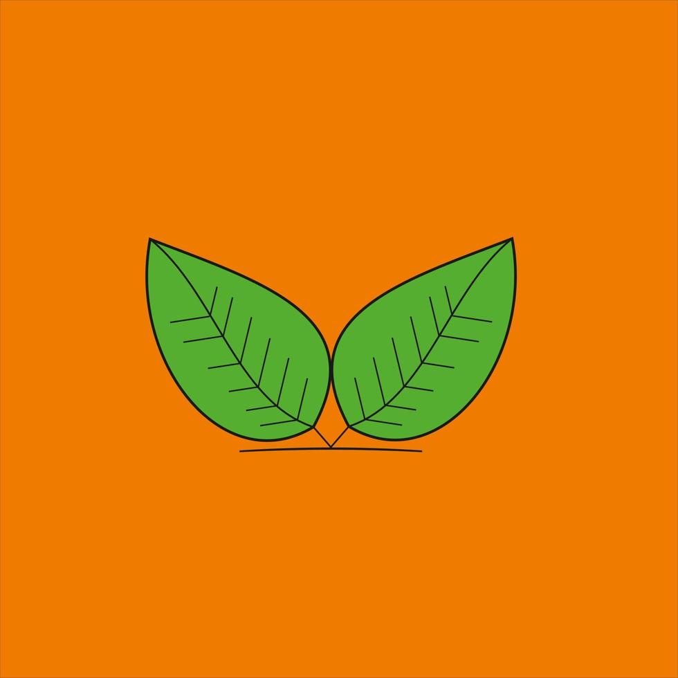 Duo leaves logo. It is suitable for ecology. vector