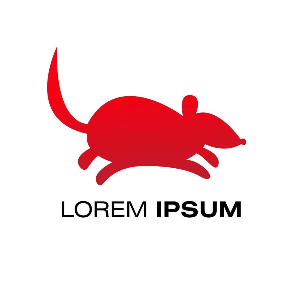 Rat or mouse logo template for company or business. vector