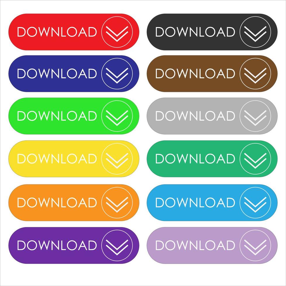 Illustration vector design of template download button sets
