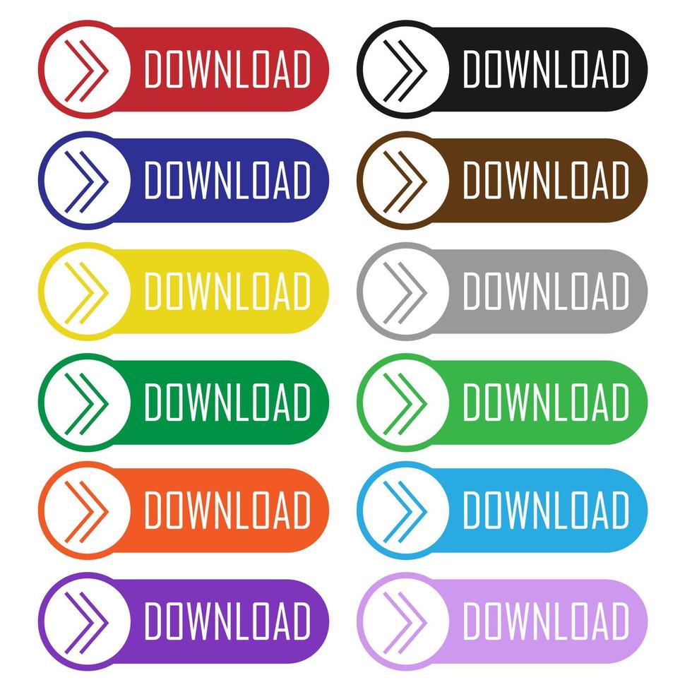 Illustration vector design of template download button sets