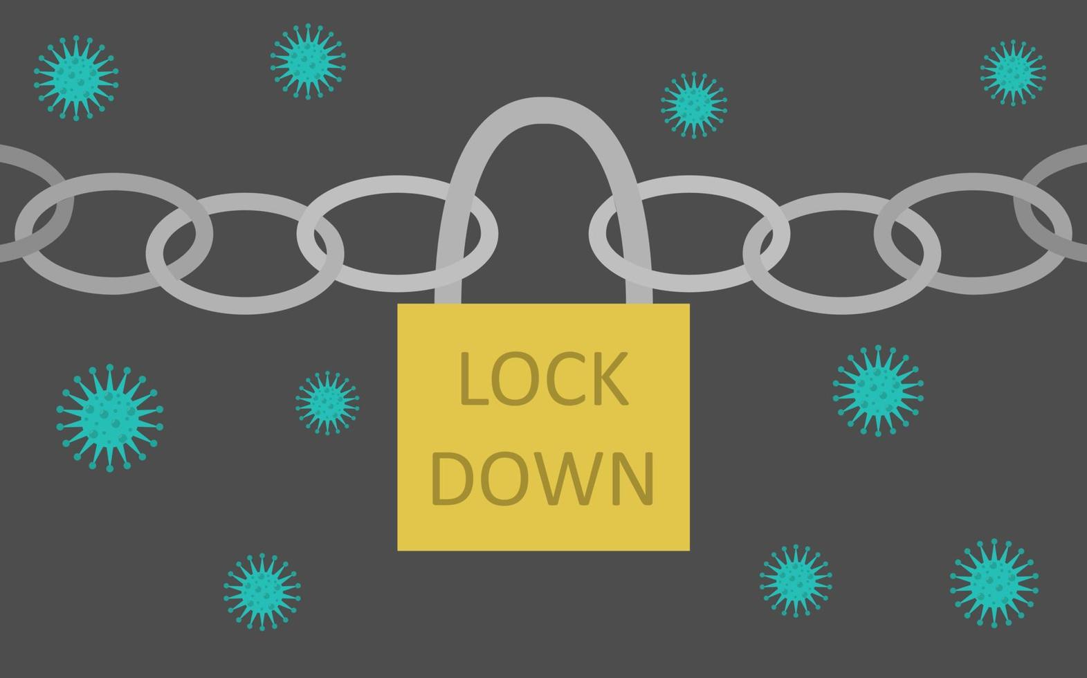 Illustration vector design of padlock which is written LOCKDOWN