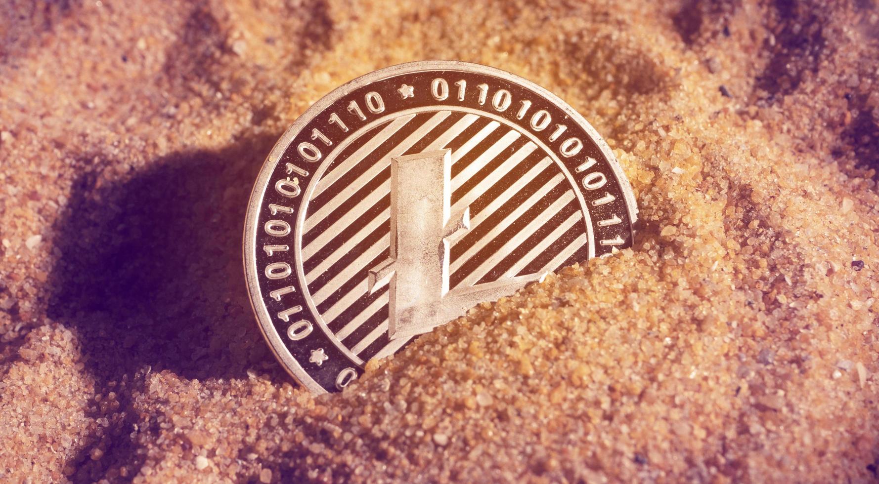 Litecoin digital cryptocurrency coin photo