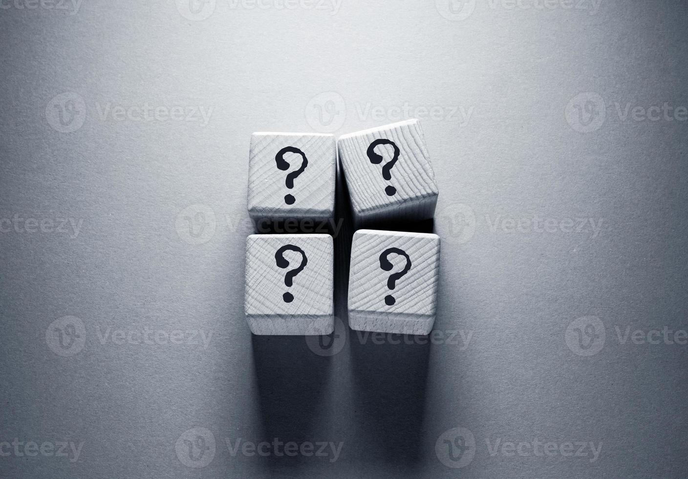 Question Mark Word with Wooden Cubes photo