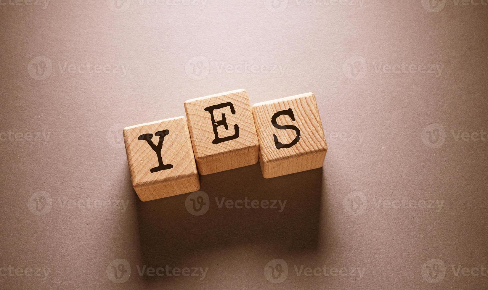 YES Word with Wooden Cubes photo