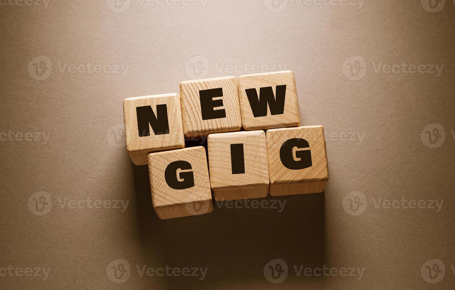 New Gig Word with Wooden Cubes photo