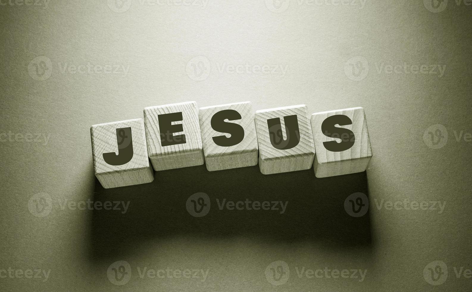 Jesus Word with Wooden Cubes photo