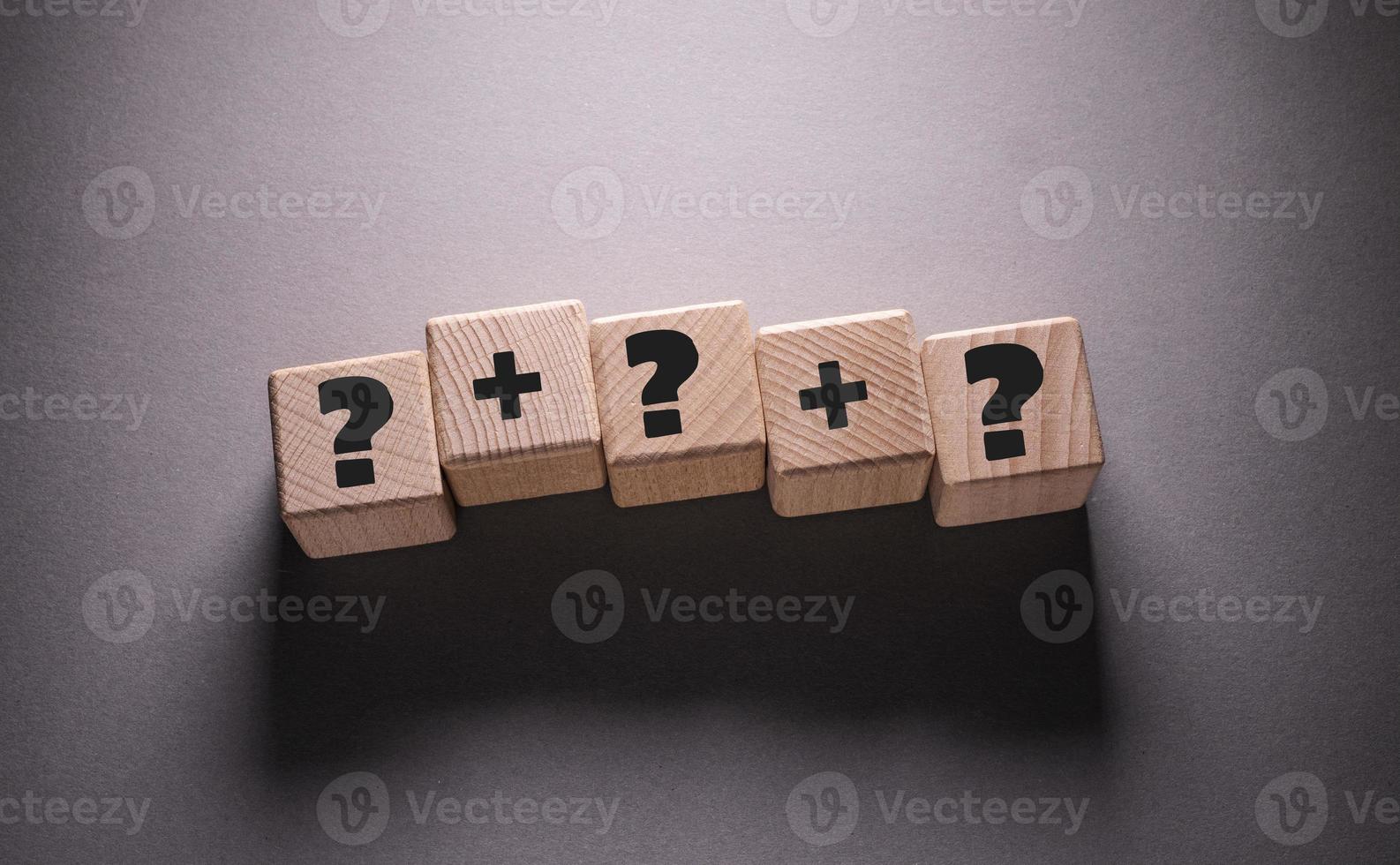 Question Mark Word with Wooden Cubes photo