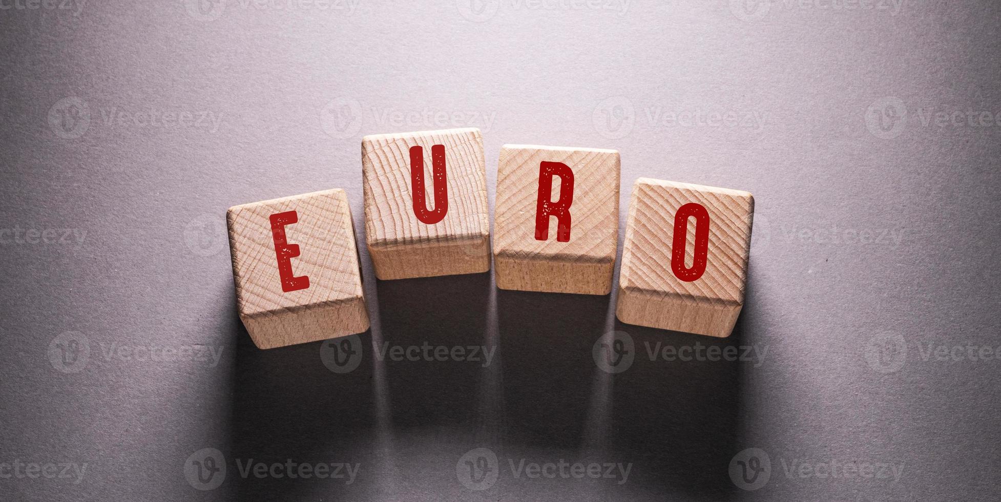 Euro Word with Wooden Cubes photo