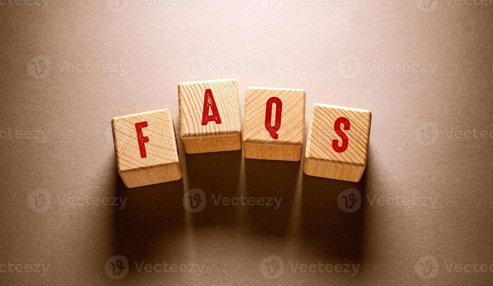 FAQ Word with Wooden Cubes photo