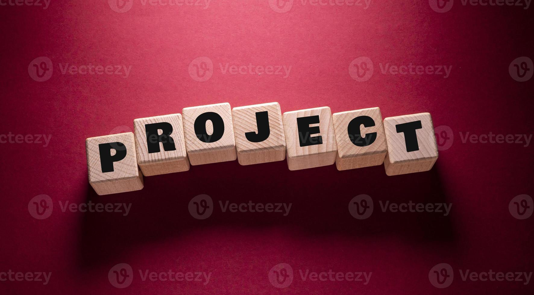 Project Word with Wooden Cubes photo