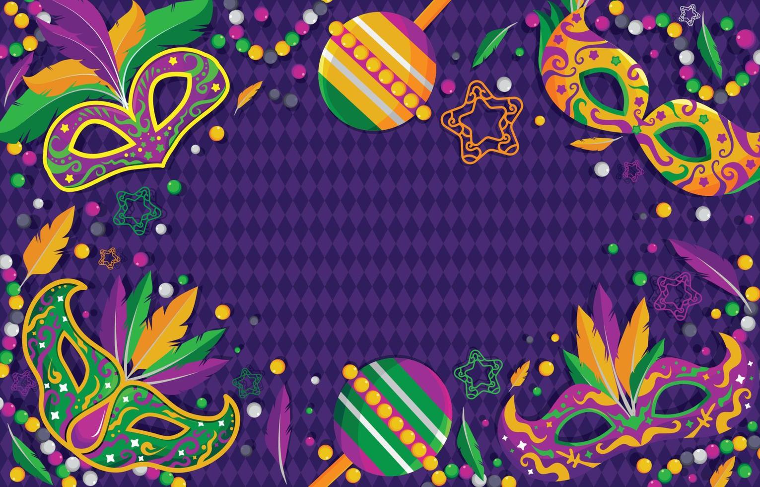 concepto de fondo de carnaval de mardi gras vector