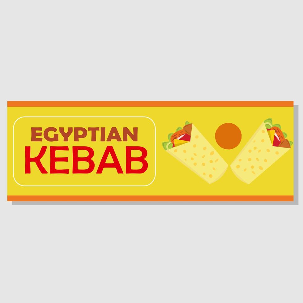 Kebab banner template design for business. vector