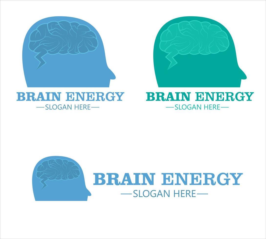 diseño de ilustración vectorial del logotipo de energía cerebral vector