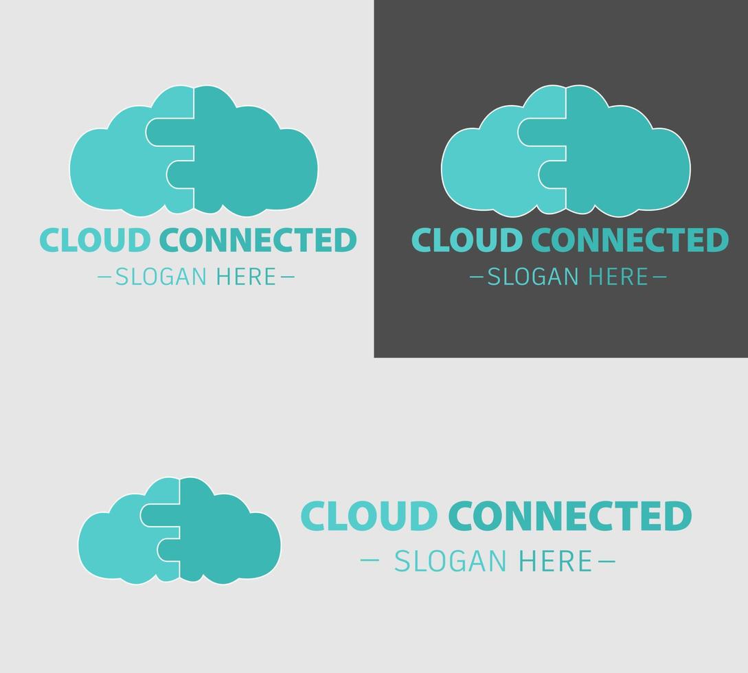 Illustration vector design of cloud connected logo