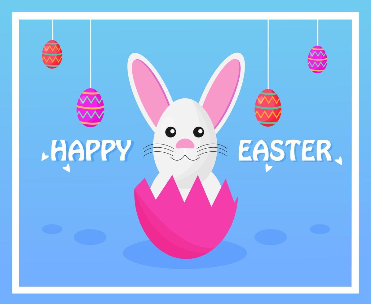 Easter rabbit, easter bunny and the easter egg. vector