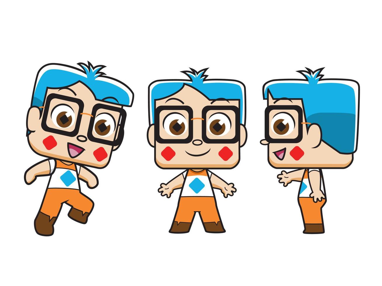 Smart boy cartoon character. vector