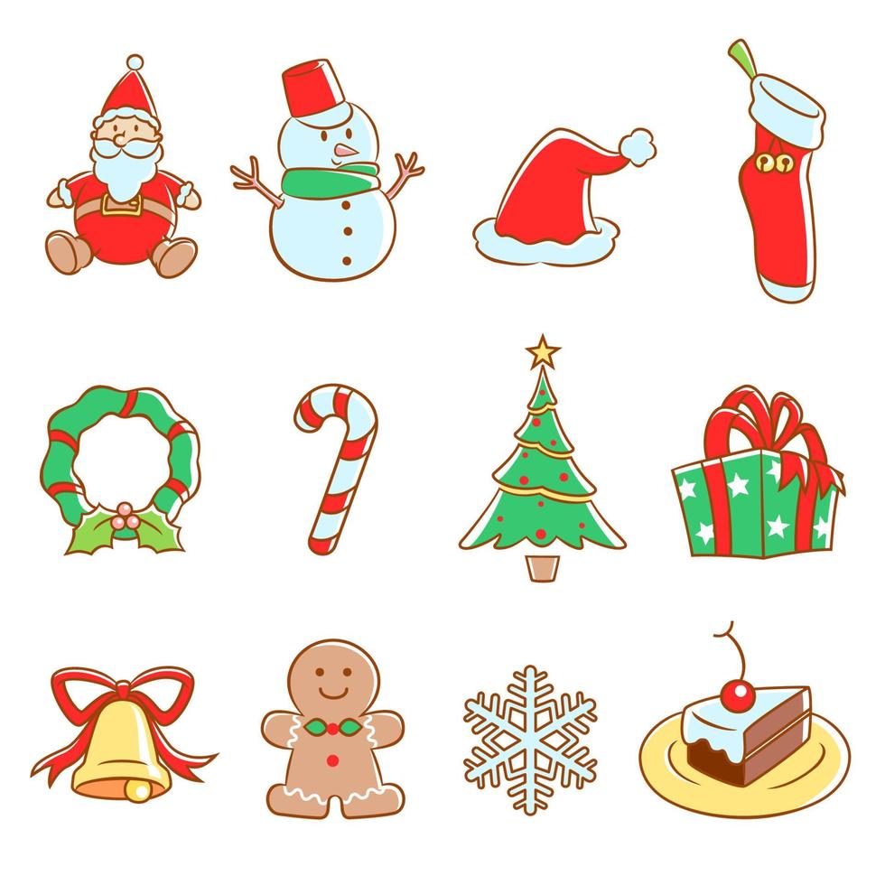 vector conjunto de iconos de Navidad.