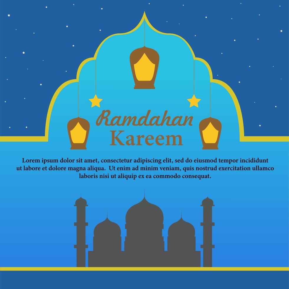 Ramadhan kareem background template design vector