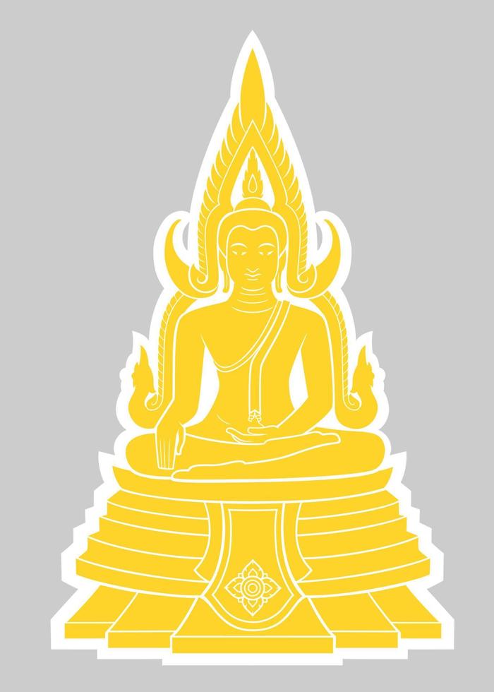 Graphic vector of Buddha for Thai Buddhist holy day.