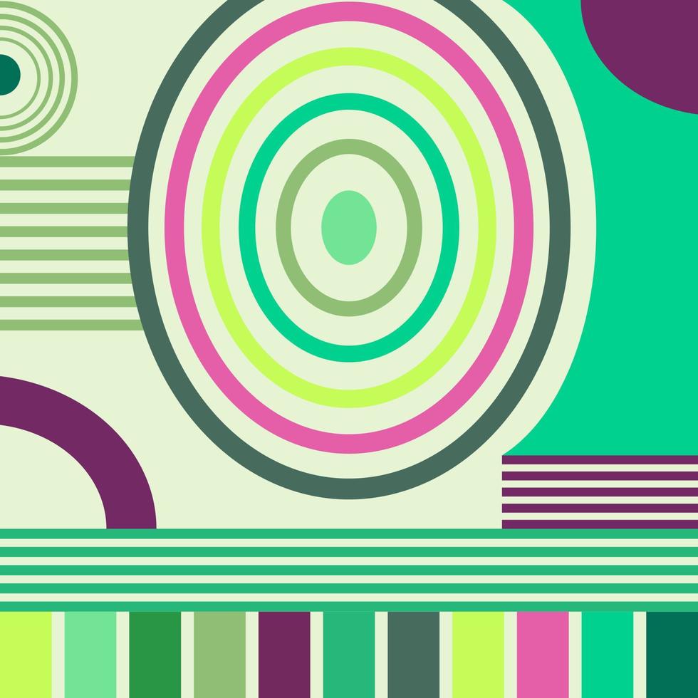 Contemporary Abstract Retro Green Bauhaus Pattern vector